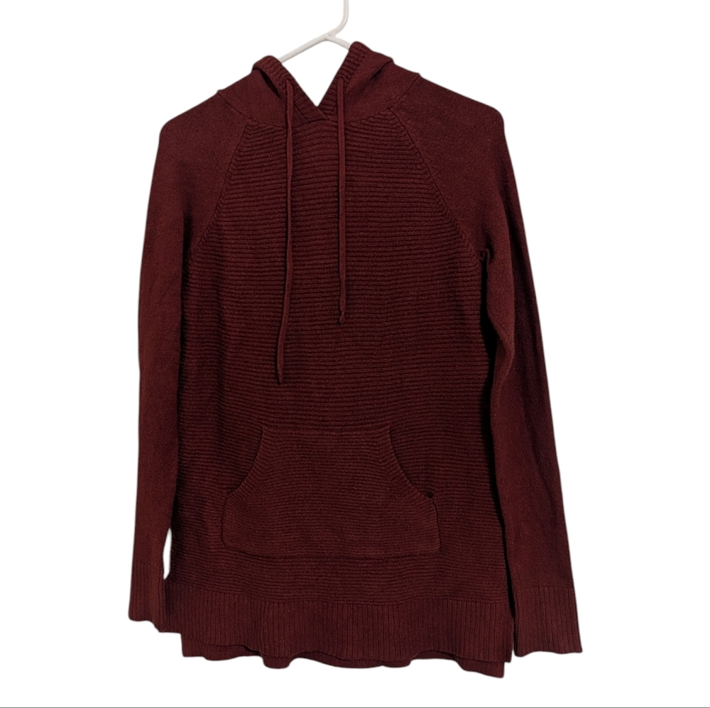 Sonoma Knit Sweater Hoodie Burnt Orange Burgundy Woman's S